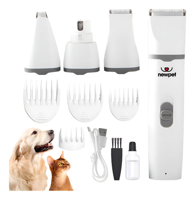 Kit 4 em 1 – Aparador Elétrico USB Recarregável para Pets