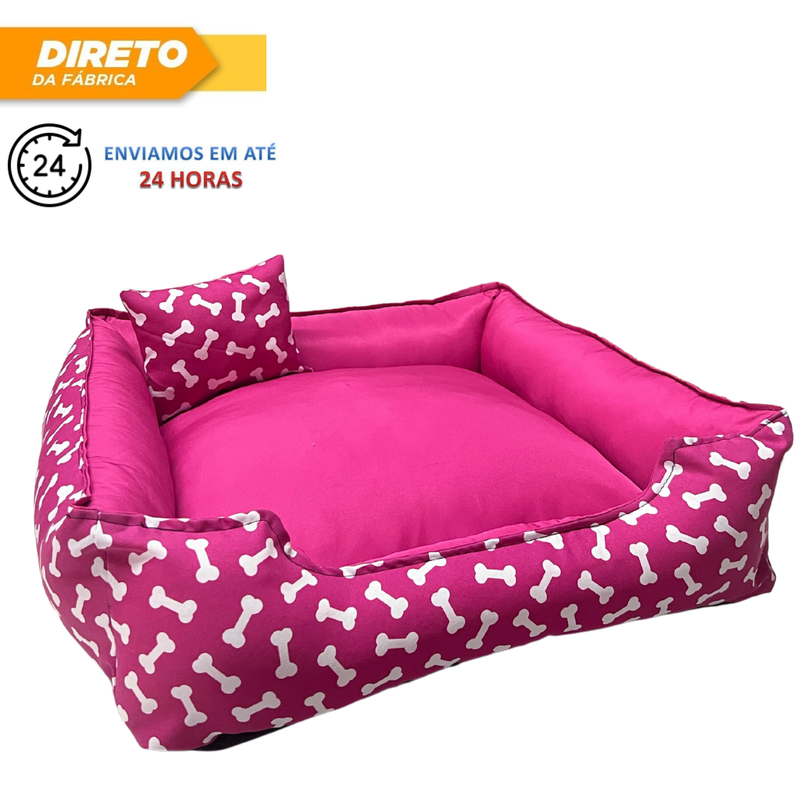 Cama Caminha Pet Cachorro tamanho grande confortável com zíper lavável + almofadinha