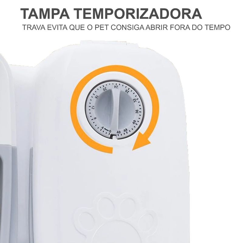 Bebedouro Comedouro Cachorro Gato Grande Automático Porta Ração PET Plástico Abre Sozinho Timex