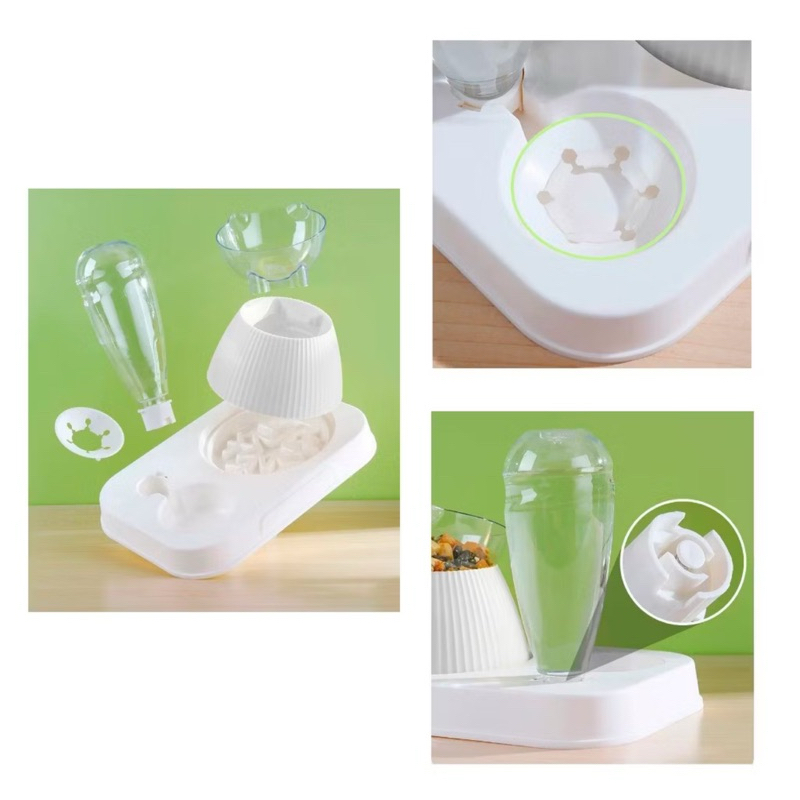 Comedouro e Bebedouro 2 em 1 Para Gatos e Cachorros Com Comedouro Elevado