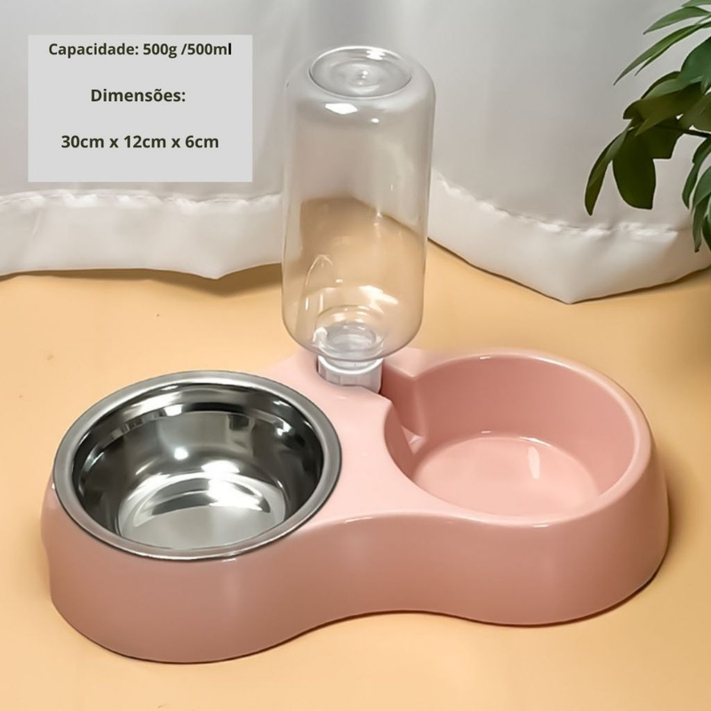Comedouro E Bebedouro Automatico Para Cães E Gatos Ergonômico Pet Multifuncional