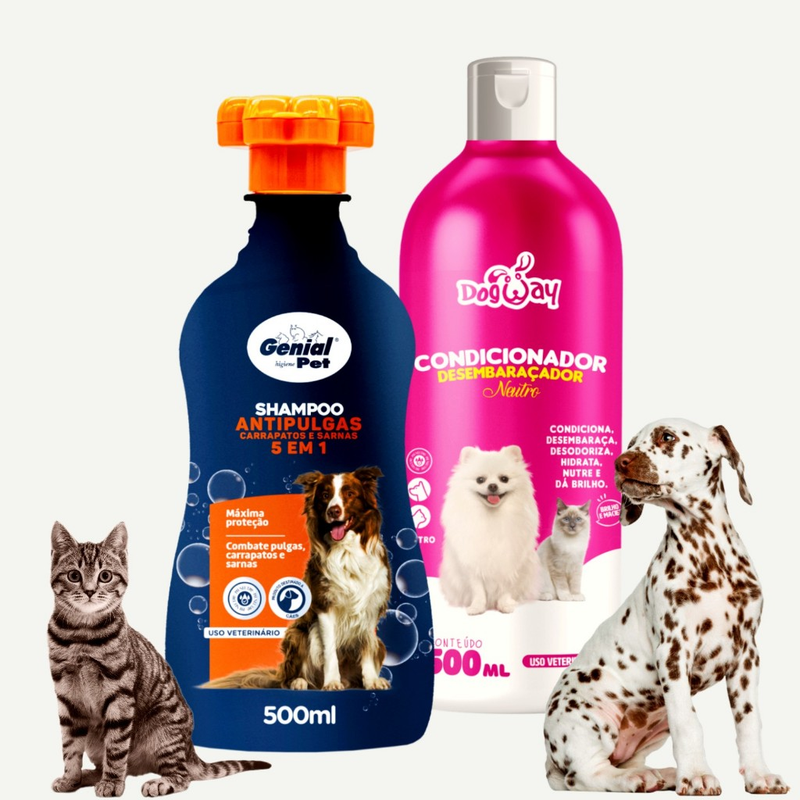 Kit Shampoo Ectoparasiticida e Condicionador Desembaraçador