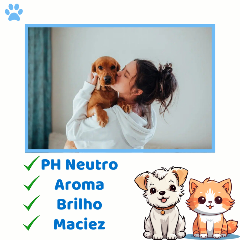 Kit Shampoo Anti Pulgas e Carrapatos + Condicionador Desembaraçador para Cachorro e Gato Genial Pet