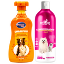 Kit Shampoo Anti Pulgas e Carrapatos + Condicionador Desembaraçador para Cachorro e Gato Genial Pet