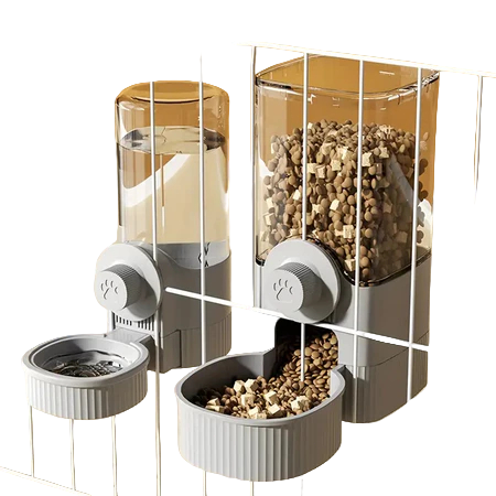 Dispensador de água suspenso para gaiola de pets, alimentador e bebedouro automático