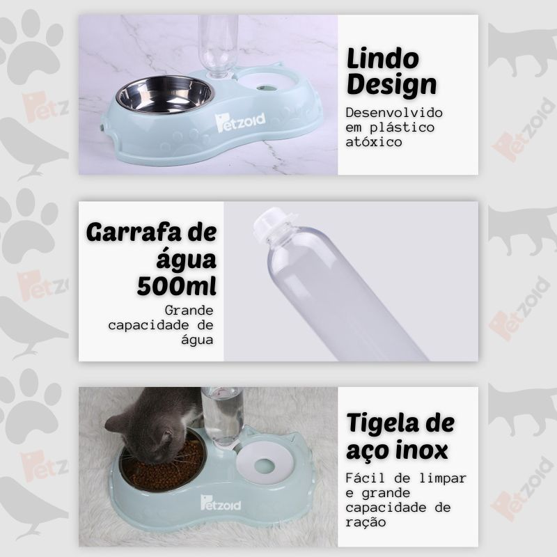 Comedouro E Bebedouro Automático Para Cães Gatos Pet Filhotes
