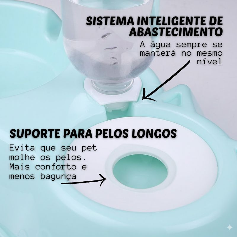 Comedouro E Bebedouro Automático Para Cães Gatos Pet Filhotes