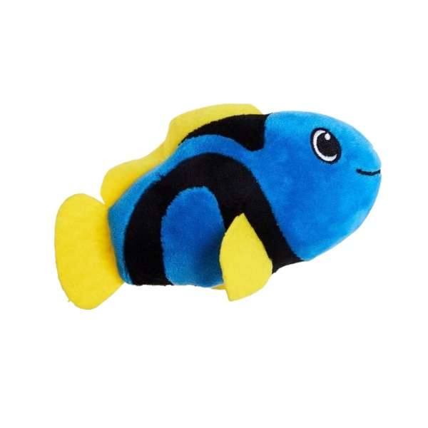 Brinquedo Pet Mordedor Peixe Azul Dori Pelúcia Para Cães e Gatos Com Apito