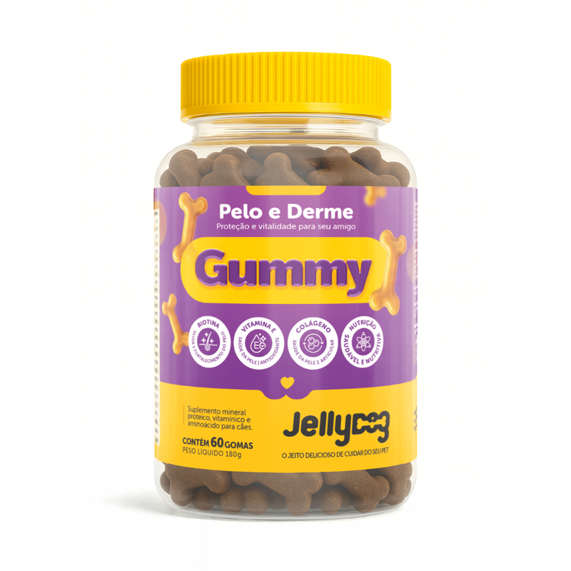 Gummy Dermatológico Reduz Coceira Lambeduras Queda de Pelo 30u