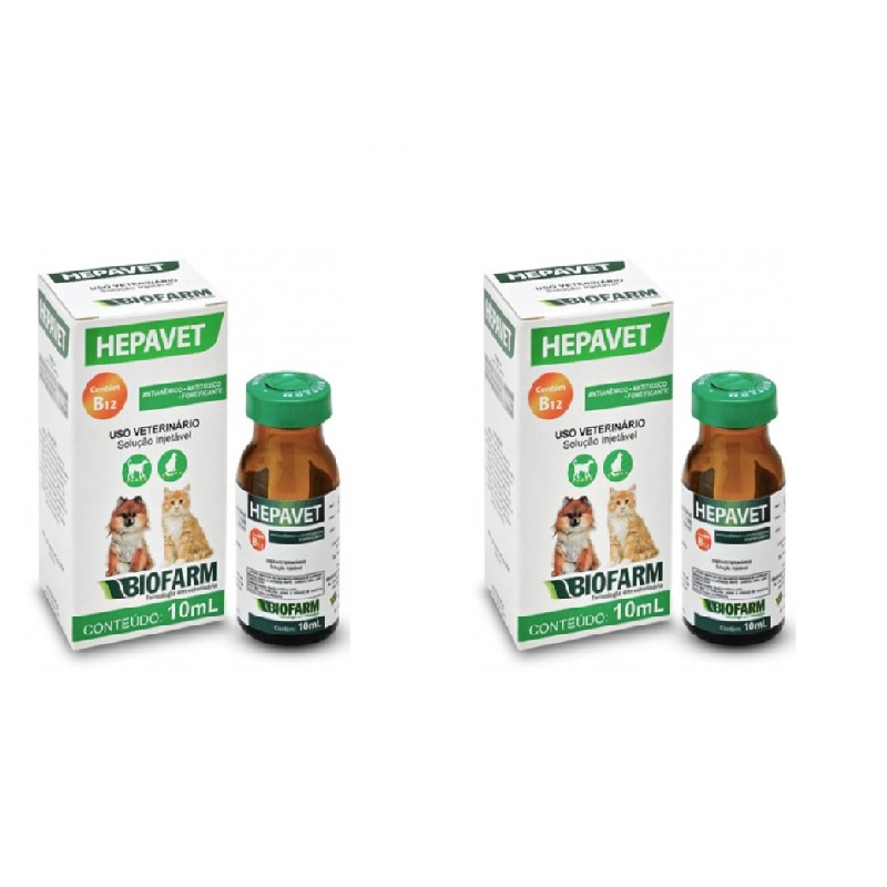Hepavet Pet 10ml Cães e Gatos - Kit com 2 frascos